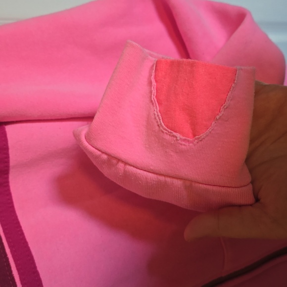 Aviator Nation 5 Stripe Zip Up Hoodie Sweatshirt - Neon Pink - Unisex XL - Picture 10 of 11